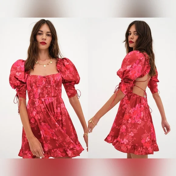 For Love & Lemons Alia Mini Floral Dress - Picture 2 of 8